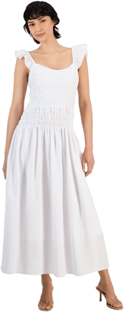 And Now This Women's Petite Scoop-neck Ruched Maxi Dress