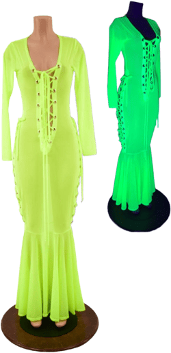 Mesh Lace Up Gown