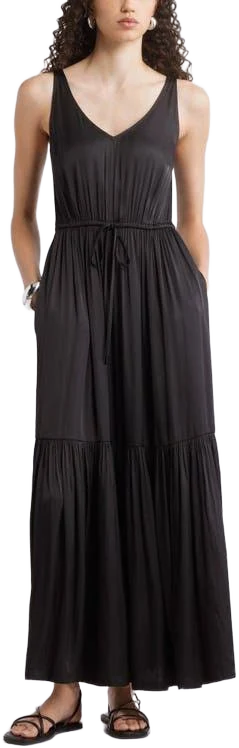 Nordstrom Sleeveless V-Neck Satin Maxi Dress