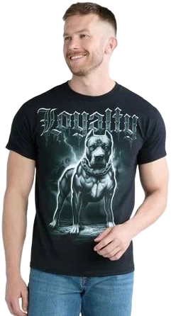 Humor Men's Loyalty Tough Dog Coton Graphic Tee