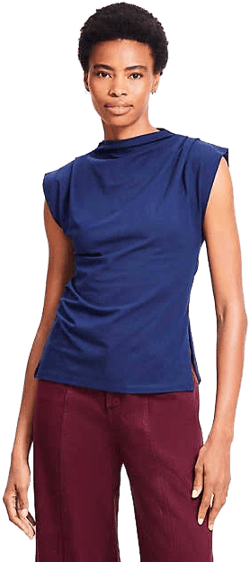 Loft Women's Pleated Side Slit Top