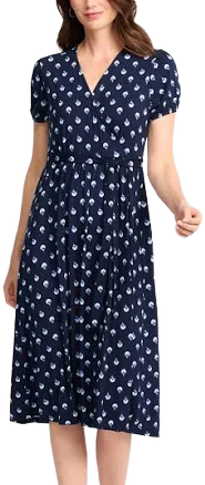 Market & Spruce Monica Puff Sleeve Rayon Wrap Dress