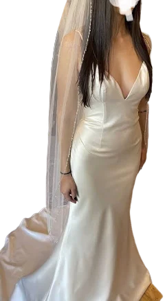 Lillian West by Justin Alexander Satin Wedding Dress