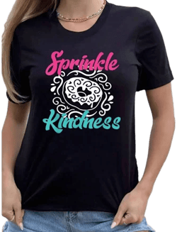 Women's Donut Print Short Sleeve T-shirt