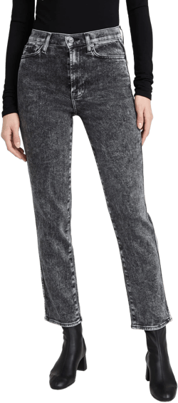 7 For All Mankind Womens Denim High Waist Straight Leg Jeans