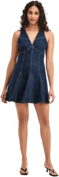 BarIII Women's Denim Godet Mini Dress