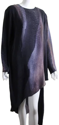 Kay Chapman Women's Art-to-Wear Hand-Dyed Shibori Long Tunic Shirt