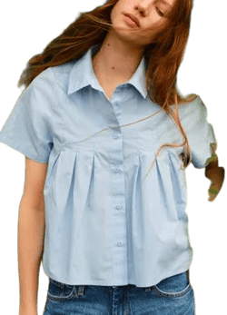 H&M Ladies Pleated Poplin Shirt