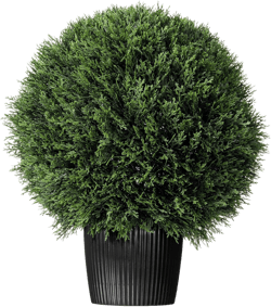 Vickerman Everyday 20" Artificial Silk Cedar Topiary Ball - UV Resistant Indoor Outdoor - Potted Natural Green - Home Patio Tabletop Faux Bush Decoration