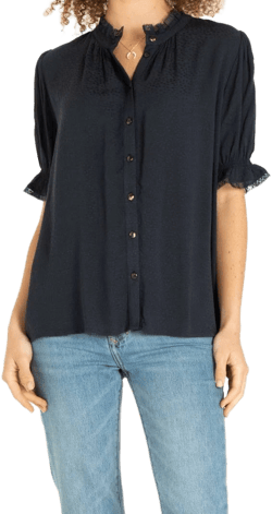 Paislee Rayon Short Sleeve Blouse
