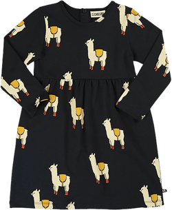 Alpaca Graphic Print Peplum Dress
