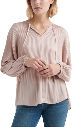 Lucky Brand Women's Pleated Peasant Top
