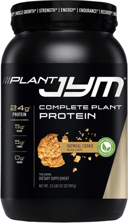 Plant JYM Oatmeal Cookie Gourmet Dairy Free Plant Protein for Recovery, 5g BCAA, Lactose Free, Gluten Free for Men & Women 2lbs Protein Oatmeal Cookie 32 Ounce (Pack of 1)