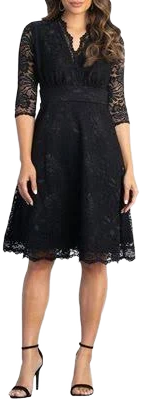 Kiyonna Mademoiselle A-Line Lace Cocktail Dress