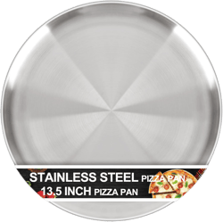13½ Inch Pizza Pan for Oven, Non-Stick Large Round Stainless Steel Pizza Pans, Durable Non-Toxic Pizza Tray for Cookie Pizza Pie Cake, Easy Clean & Dishwasher Safe 13.5 inch 1