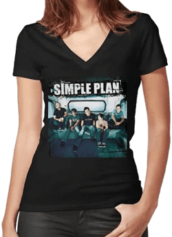 Simple Plan Tour 2017 Women's Fitted V-Neck T-Shirt