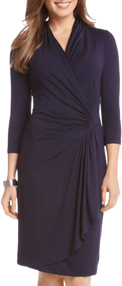 Karen Kane Women's Cascade Faux Wrap Dress