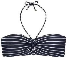 Tommy Hilfiger Women's Striped Halter Tie Bandeau Bikini Top