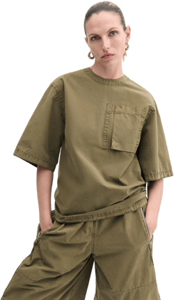 CO Women's Oversized Cotton Shirt with Pocket
