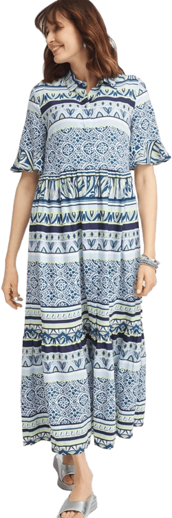 Chico's Women's Flutter-Sleeved Maxi Dress