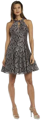 R & M Richards Women's Fit & Flare Lace Cocktail Dress