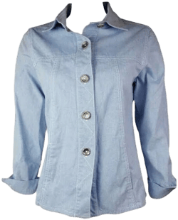 Susan Graver Women's Long Sleeve Button Down Top Shirt