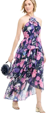Macy's Women's Flower Show Floral-Print Halter Dress