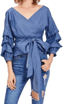Mayawna101 Denim Wrap Top