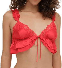 For Love & Lemons Butterfly Lace Ruffle Bralette