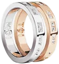 Womens Silver Toi Moi Morse Code 18ct Rose Gold-plated Metal Alloy And Cubic Zirconia Ring