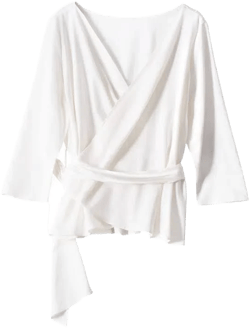 Voya Women's Mira Linen Wrap Shirt