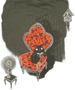 Tee Fury L Gray Creature In Chair T-shirt