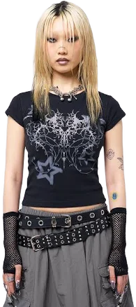 Minga London Grunge Stars Graphic Baby Tee