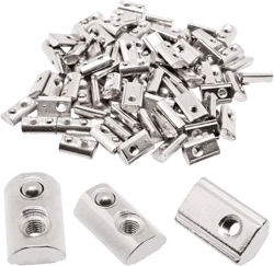 M3 T Slot Nuts, 2020 Half Round Roll in Spring T Slot Nut Aluminum Extrusion Profile T Slot Nut Tee Nuts for 3D Printer, CNC Router (80pcs)