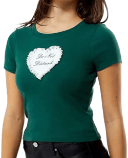 Women's Heart Applique Baby T-Shirt