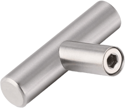 Probrico 15 Pack Brushed Nickel Kitchen Drawer Knobs Single Hole, Stainless Steel T Bar Cabinet Pulls Dresser Handles, 2 Inch (50mm) Length 15 single hole