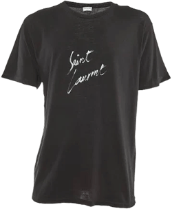 Saint Laurent Men's Metallic Logo Cotton T-Shirt