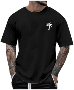 Men's Round Neck Short Sleeve Graphic T-Shirt