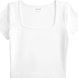 Women's Soft Stretch Seamless Fabric Square Neck Baby Tee