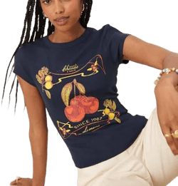 ASOS Baby Tee with Vintage Cherry Graphic