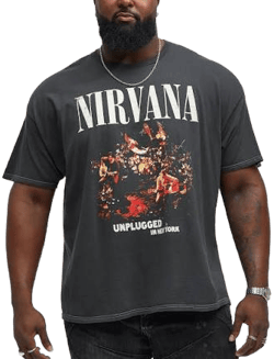 Fashion Nova Men's Nirvana New York Unplugged Short Sleeve Tee Shirt