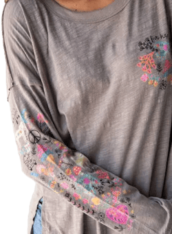 Oversized Cotton Doodle Tee