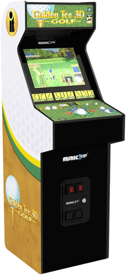 Arcade1Up Golden Tee 3D 35th Anniversary Deluxe Arcade Machine, Built for your Home, Over 5 - foot - tall Cabinet with 8 Classic Games