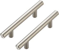 JOY DECOR 20 Pack 5 Inch Cabinet Pulls, 3 Inch (76mm) Hole Center Stainless Steel Drawer Handles for Kitchen Cabinets, Cupboard, Wardrobe – Brushed Nickel Silver 3'' Hole Center Brushed Nickel T-Shaped 20