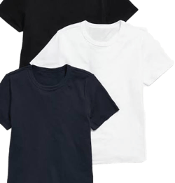 Old Navy Women's Everywear Crew-Neck T-Shirt 3-Pack