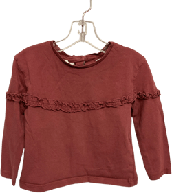 Zara Size 9M Burgundy Cotton Infant Girls Ruffles Onesies & Tees