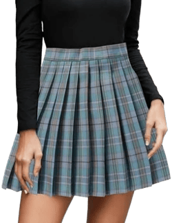 Women's High-Waisted Pleated Plaid Mini Skirt