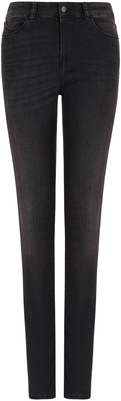 Emporio Armani J18 High-Waisted Skinny-Fit Stonewashed Jeans