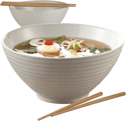 24oz Ceramic Ramen Bowls with Chopsticks Set of 2 - Reactive Glaze Japanese Pho Noodle Soup Bowls, Microwave and Dishwasher Safe, Classic Cream