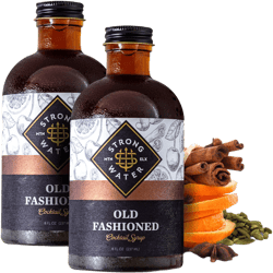 Strongwater Old Fashioned Mix - Makes 64 Cocktails - Handcrafted Old Fashioned Syrup with Bitters, Orange, Cherry, Organic Demerara Sugar - Craft Cocktail Mixer, Just Mix with Bourbon,Whiskey - 2 Pack Classic Old Fashioned 2 Pack